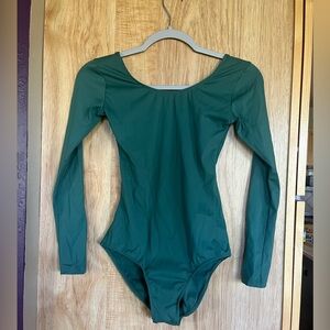 Green Long-Sleeved Dance Leotard